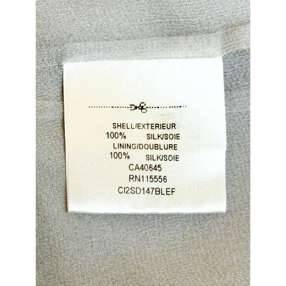 Ports 1961 Gray Silk Midi Dress Sequin Detail Size 6 - Picture 4 of 10